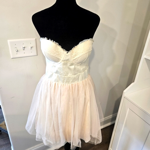 PINK Victoria's Secret Dresses & Skirts - Victoria's Secret Vintag Pink Princess Tulle Mini Dress  Cream/Pink New With Tag